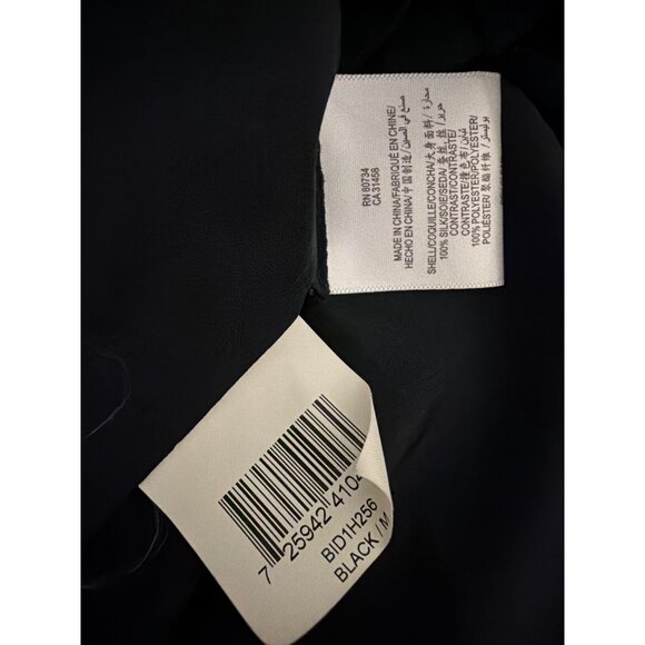 BCBG Sheer Button-Front Blouse With Polka Dot Sheer Netted Sleeves Size M - Picture 3 of 3